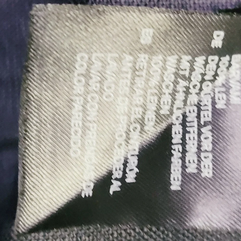 H&M Wide Leg Linen Blend Trousers Women's Size 12 Navy Blue Casual Professional